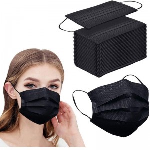 3ply Disposable Black Mask