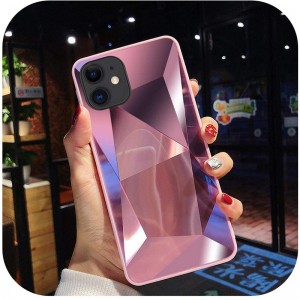 Diamond 3d mirror back cover for iphone x xs 6 6s 7 8 6s plus 7 plus 8 plus, For iphone 11 pro max diamond texture phone case